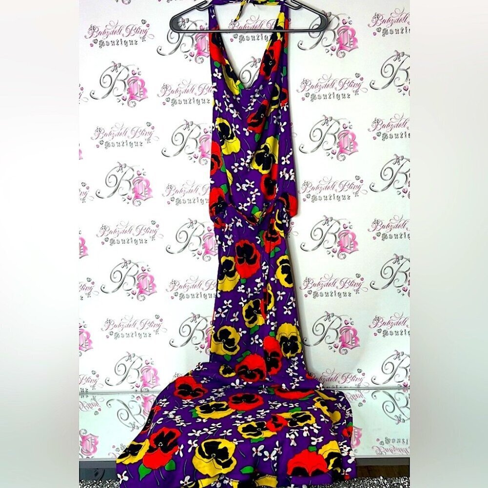 Dress maxi poppi print flowers Vibrant Floral poppy Print Dress